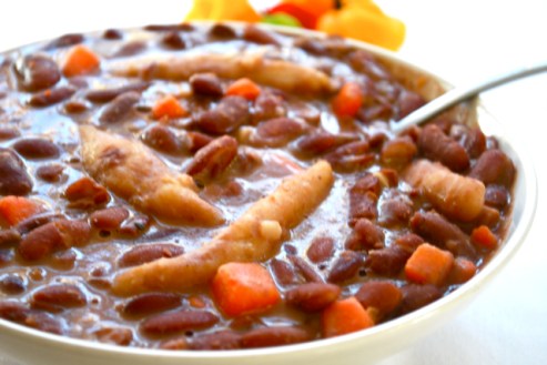 jamaican stew peas with spinners-dumpling