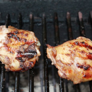 Jamaican Food / Recipes - Jerk chicken with grilled pineapple. K.Barnes